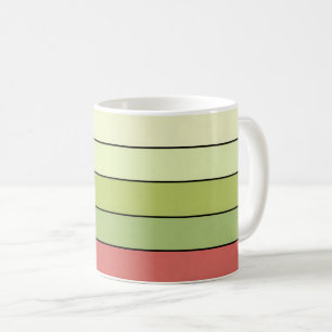 Red Green Melon Color Stripes On Watercolor Paper Coffee Mug