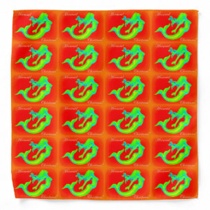 red/green mermaid christmas bandana