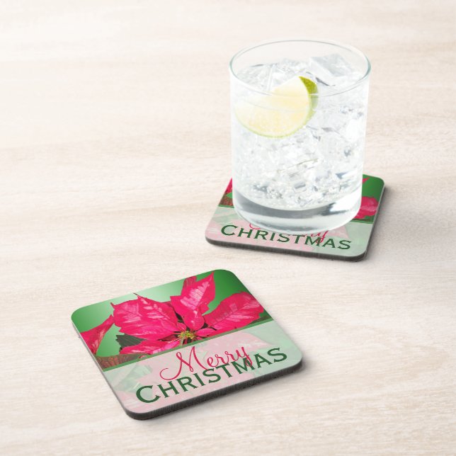 Red Green Merry Christmas Coaster Set (6) (Right Side)