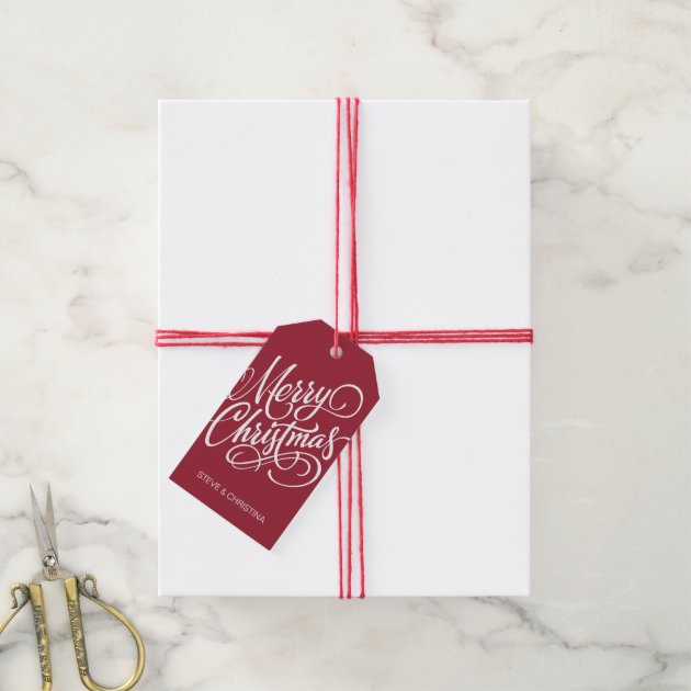 Red & Green Merry Christmas Gift Tags