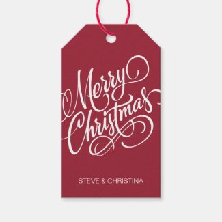 Red & Green Merry Christmas Gift Tags