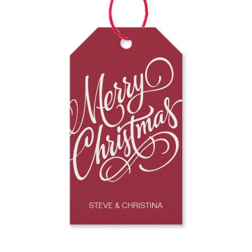 Red & Green Merry Christmas Pack Of Gift Tags