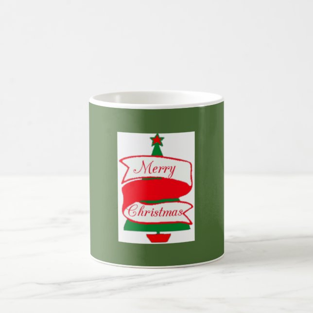 Red & Green Merry Christmas Tree Mug (Center)