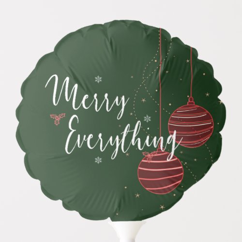 Red Green Merry Everything Christmas Party Balloon