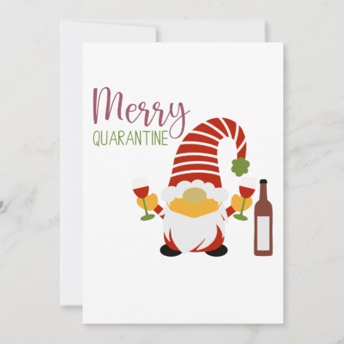 Red Green Merry Quarantine Christmas Gnome Holiday Card