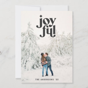 Red + green modern abstract joyful photo holiday card
