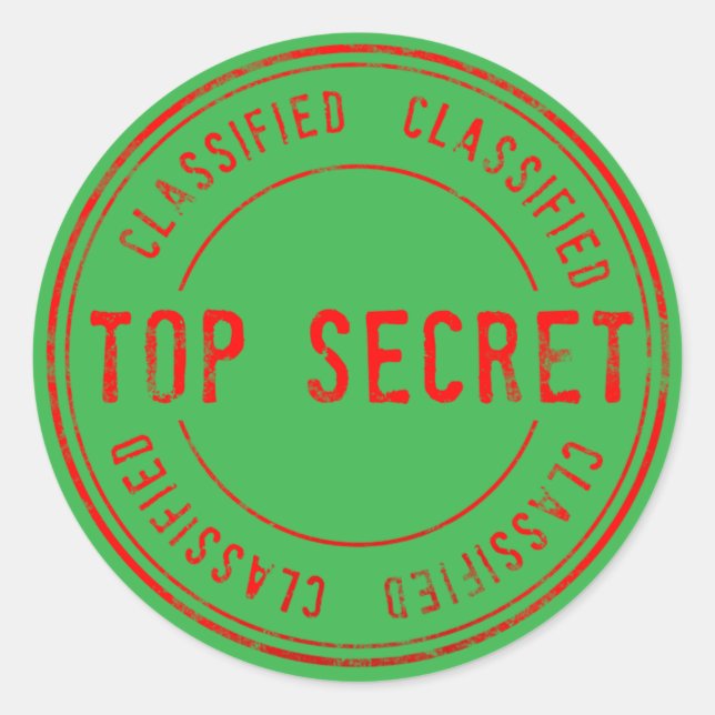 Red Green Modern Secret santa Christmas Classic Round Sticker (Front)