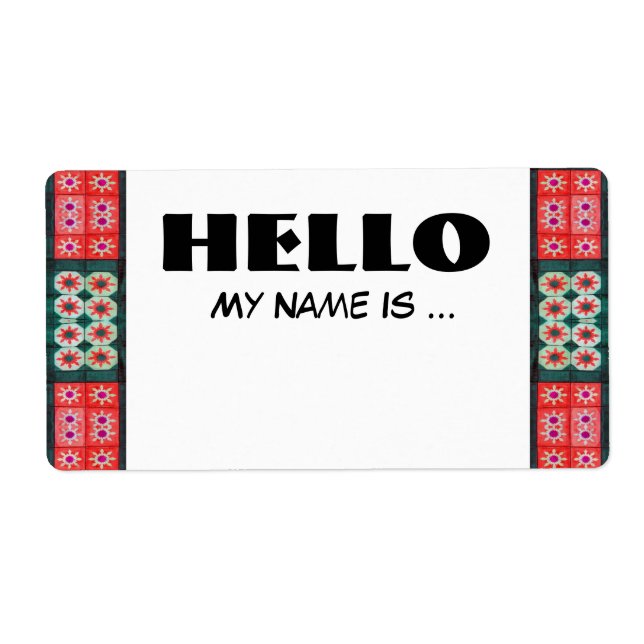Red Green Name Badge Label (Front)