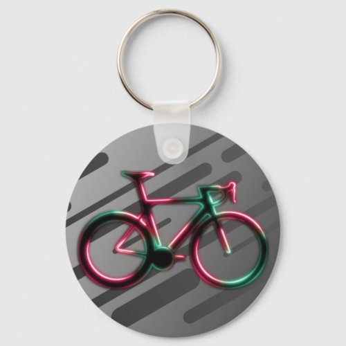 Red Green Neon Glow Road Bicycle Keychain