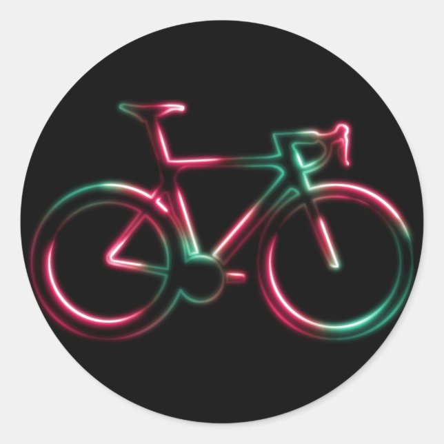 Red Green Neon Glow Road Bicycle Sticker (Front)