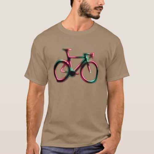 Red Green Neon Glow Road Bicycle T_Shirt