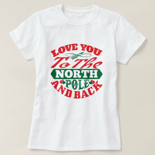 Red  Green North Pole Typography T_Shirt