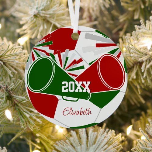 red green or ANY COLORS soccer cheer squad Metal Ornament