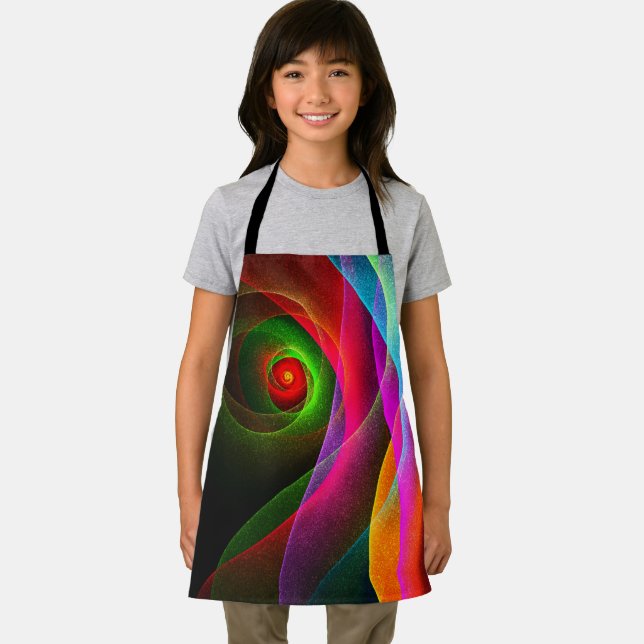 Red Green Orange Modern Abstract Art Pattern #22 Apron (Insitu)