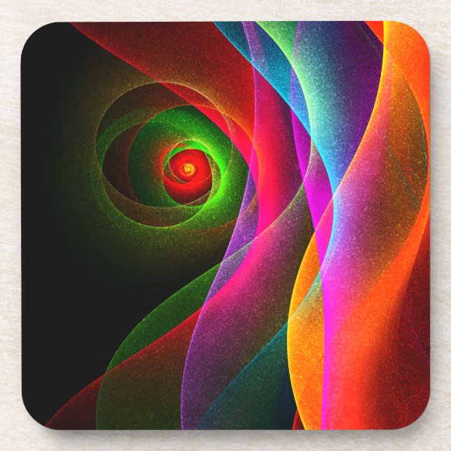 Red Green Orange Modern Abstract Art Pattern #22 Beverage Coaster (Front)