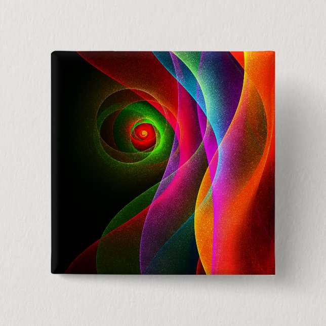 Red Green Orange Modern Abstract Art Pattern #22 Button (Front)