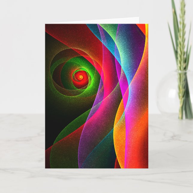Red Green Orange Modern Abstract Art Pattern #22 Card (Front)
