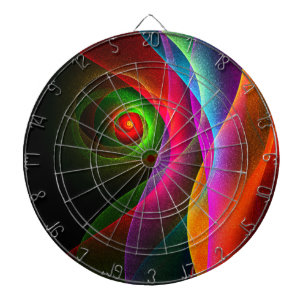 Red Green Orange Modern Abstract Art Pattern #22 Dart Board