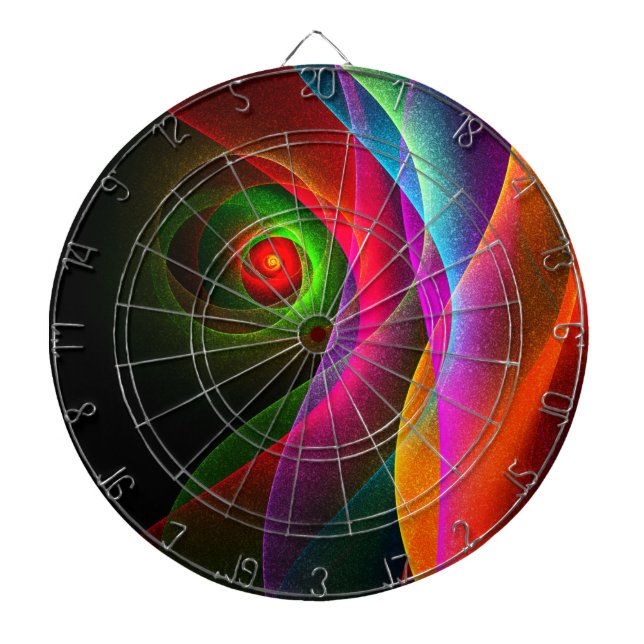 Red Green Orange Modern Abstract Art Pattern #22 Dart Board (Front)