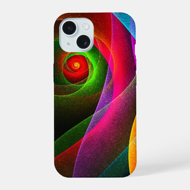Red Green Orange Modern Abstract Art Pattern #22 iPhone 15 Case (Back)