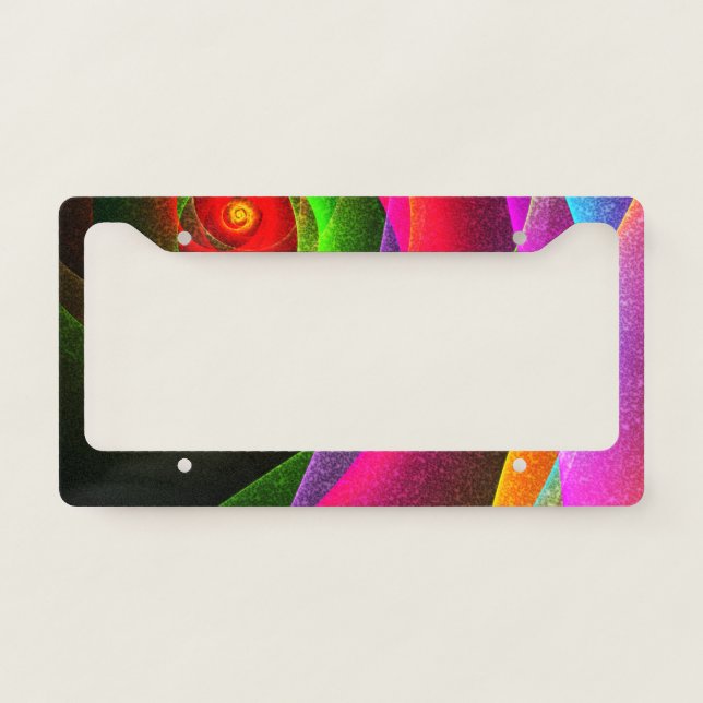 Red Green Orange Modern Abstract Art Pattern #22 License Plate Frame (Front)