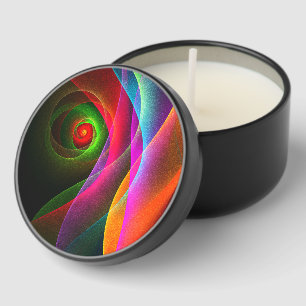 Red Green Orange Modern Abstract Art Pattern #22 Mini Candle Favors