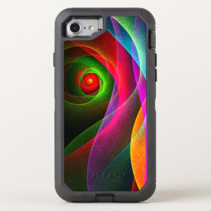 Red Green Orange Modern Abstract Art Pattern #22 OtterBox Defender iPhone SE/8/7 Case