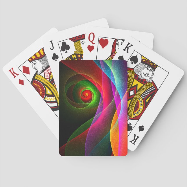 Red Green Orange Modern Abstract Art Pattern #22 Poker Cards (Back)