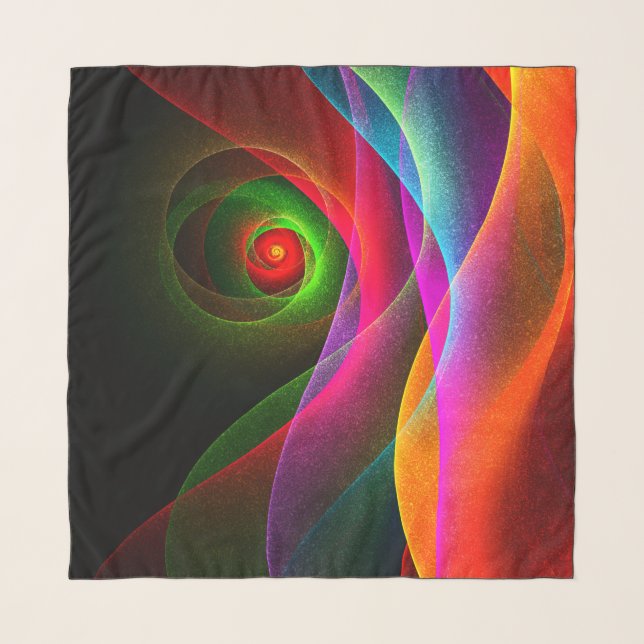 Red Green Orange Modern Abstract Art Pattern #22 Scarf (Front)