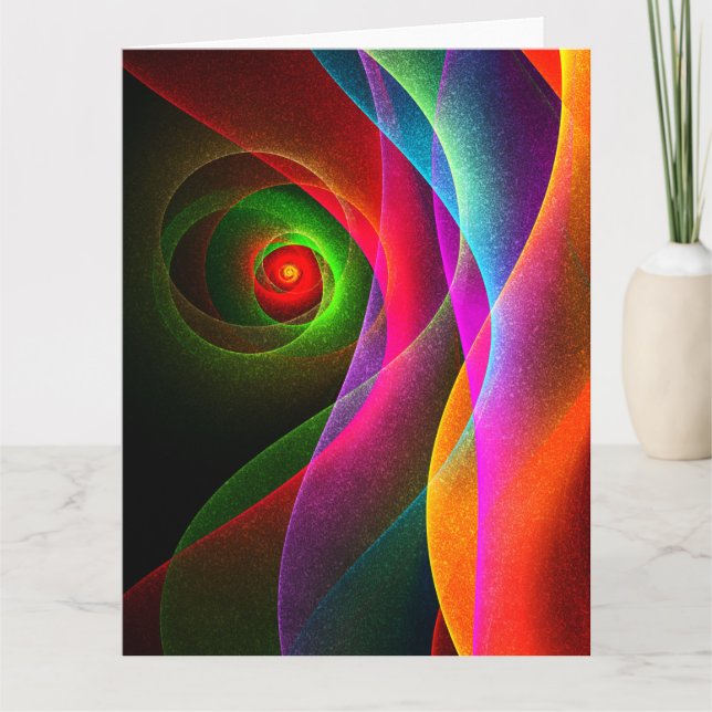Red Green Orange Modern Abstract Art Pattern #22 Thank You Card (Front)