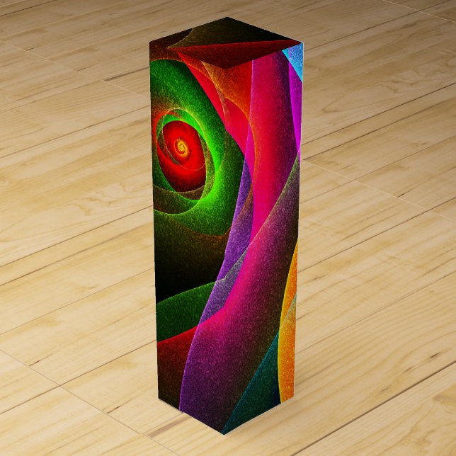 Red Green Orange Modern Abstract Art Pattern #22 Wine Box (Front)