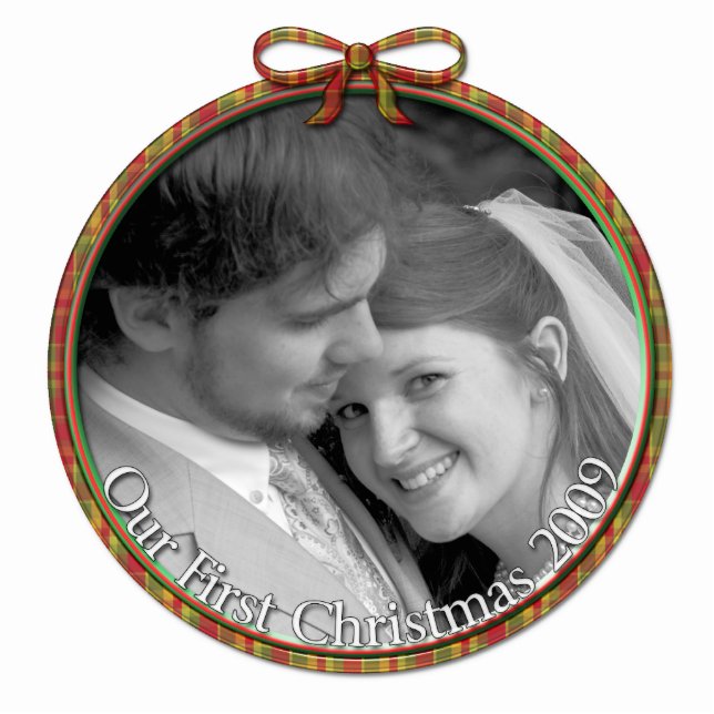 Red & Green Our First Christmas Ornament (Front)