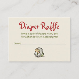 Red Green Pacifier Diaper Raffle Enclosure Card