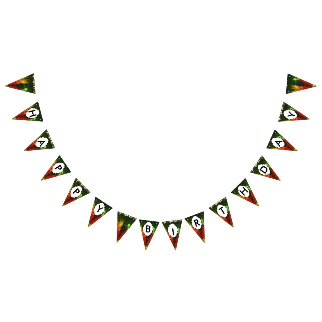Red green painting bunting flags (All)