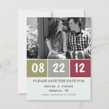 Red & Green Palette Save The Date Announcements by AllyJCat at Zazzle