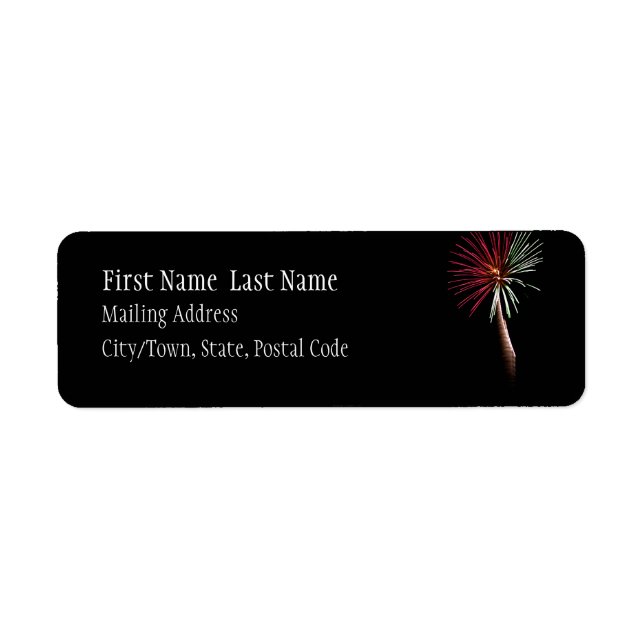 Red & Green Palm Address Label (Front)