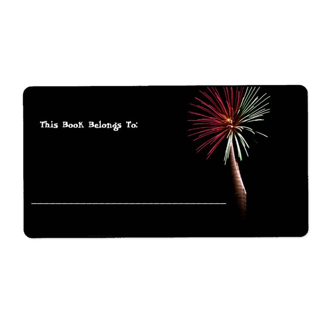 Red & Green Palm Book Label (Front)