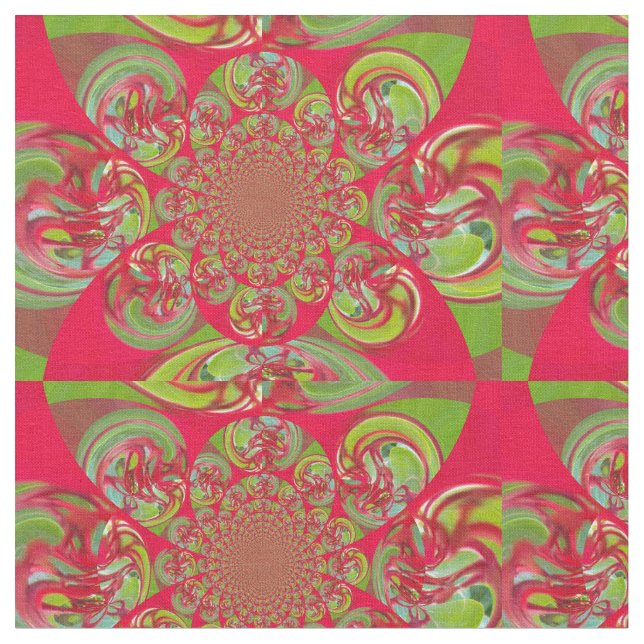 Red Green pattern design vector seamless fabric (Close Up)