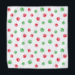 Red Green Paw Prints Pattern on White Holiday Bandana<br><div class="desc">Show how much you love animals with this cute red and green paw print patterned bandana. Bet your pet will look adorable wearing it!</div>