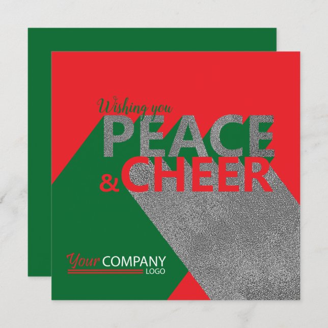 Red & Green, Peace & Cheer Card (Front/Back)