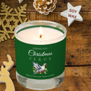 Red Green Peace Dove Christian Christmas Photo Scented Candle