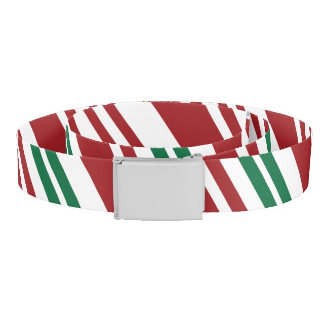 Red & Green Peppermint Stripe Reversable Belt (Coil)