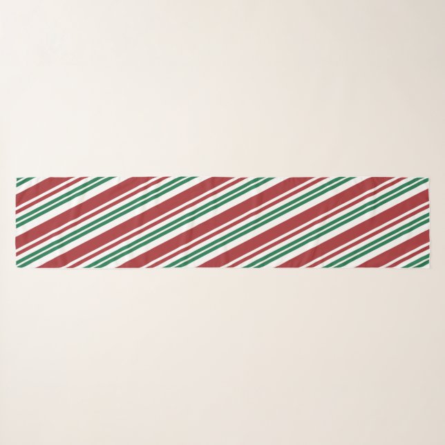Red & Green Peppermint Stripe Scarf (Front (Horizontal))