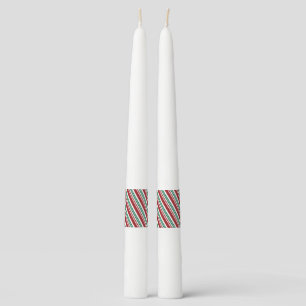 Red & Green Peppermint Stripe Taper Candle