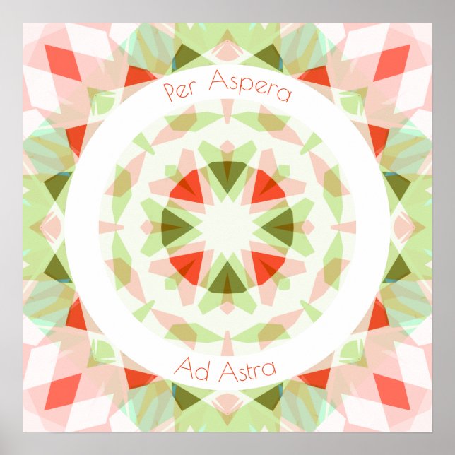 Red Green Per Aspera Ad Astra Stars Motivational Poster (Front)