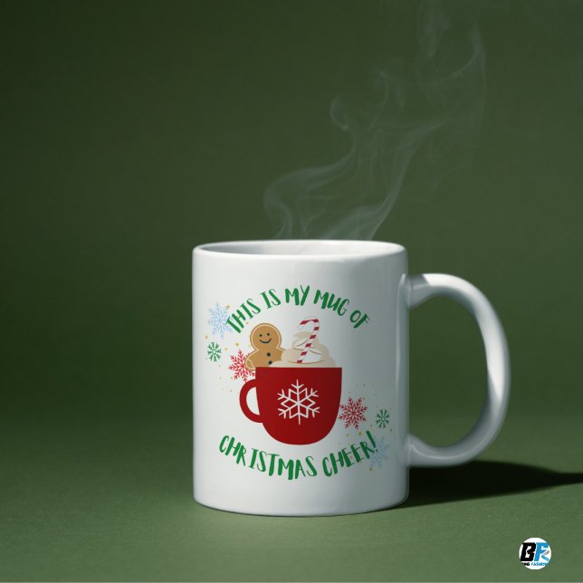 Red & Green Personal Snowflakes & Stars Fun Xmas Coffee Mug (Creator Uploaded)