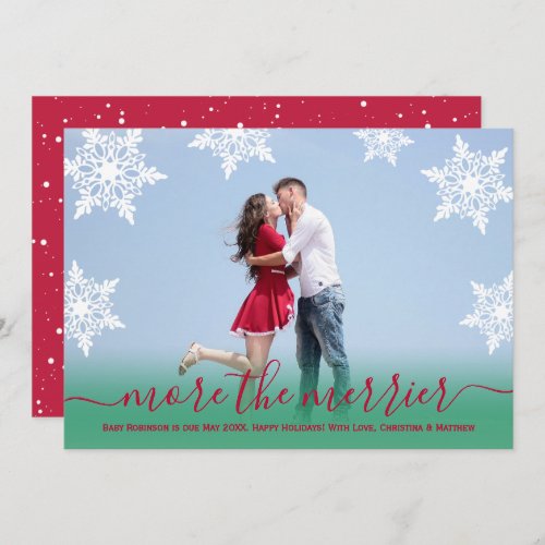 Red Green Photo Christmas Pregnancy Announcement