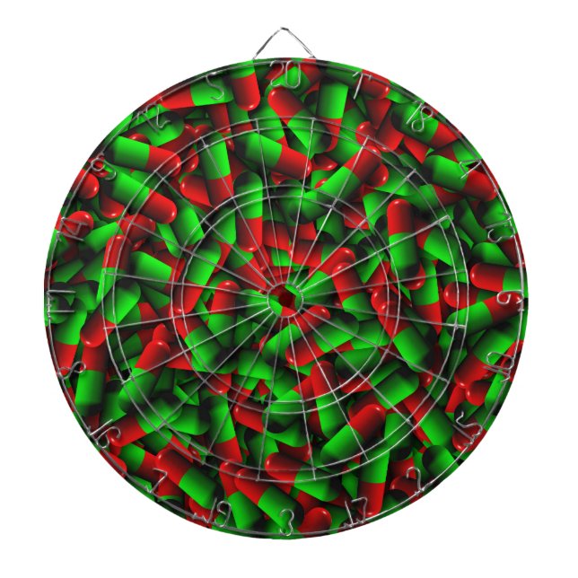 red green pills drugs dart board (Front)