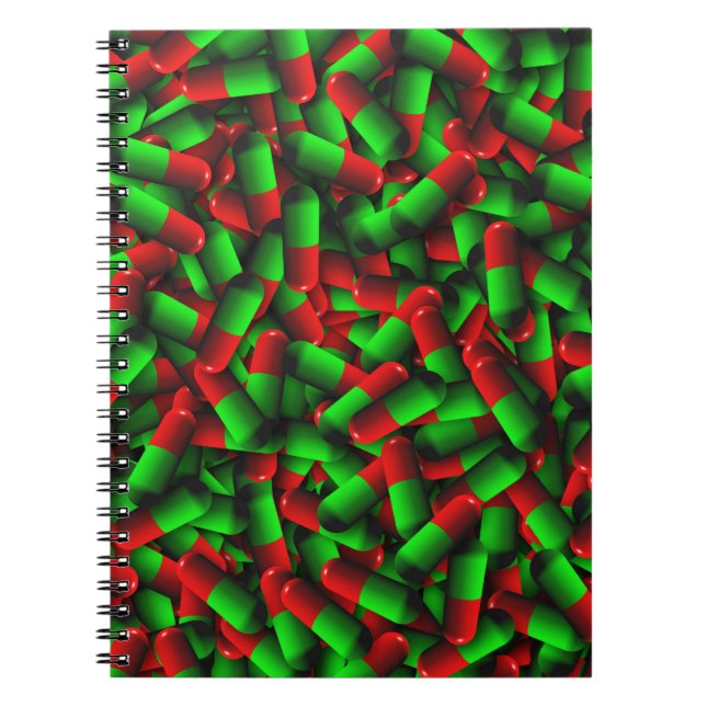 red green pills drugs notebook (Front)