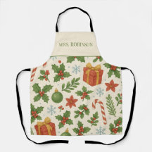 Red Green Pine and Berries Holiday Boho Watercolor